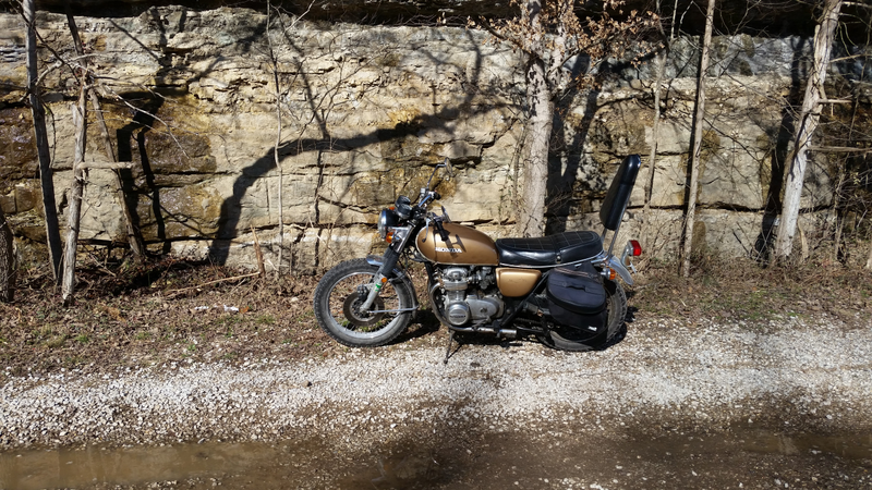 Saw a gravel road off of one my my regular routes and shot down it. Parked ths bike and snapped a quick pic